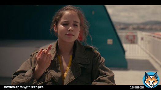 Safely on a ferry to Morroco, Ava gives Mary and Lilith a one-finger salute as they arrive at the docks just moments too late to catch her. #ScreencapLotto  #SaveWarriorNun #WarriorNun   WELCOME BACK ALBA
