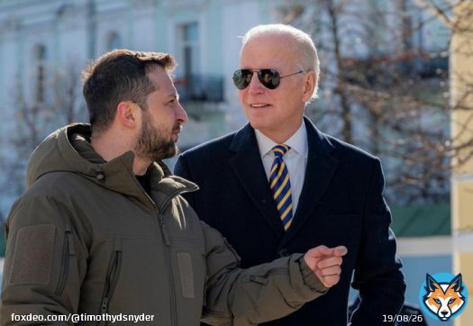 Credit where due. Biden warned of the Russian invasion. He reacted wisely and flexibly. And now he has gone to Kyiv to give hope. We haven&rsquo;t had a statesman like this in a long time.