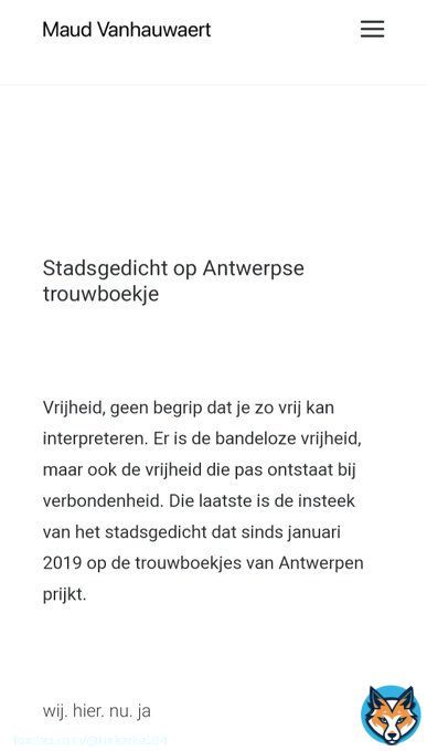 Het gedicht van Maud Vanhauwaert werd door Riadh Bahri gekozen om op zijn zijn trouwdag voor te dragen en hij leest het ook voor tijdens #winteruur