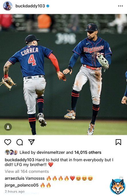 The #MNTwins have known they&rsquo;d have Correa back for a bit now.  From Buxton&rsquo;s IG