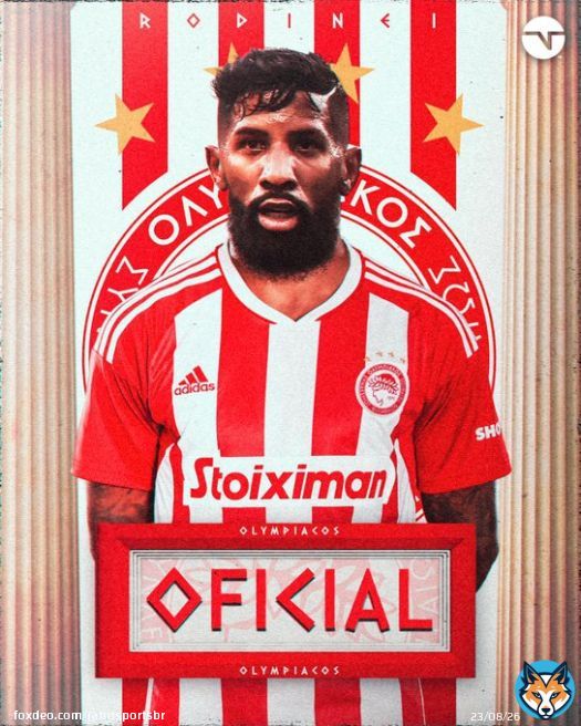 NOVO REFOR&Ccedil;O! O Olympiacos, da Gr&eacute;cia, anunciou oficialmente a contrata&ccedil;&atilde;o de Rodinei!