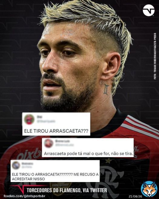 Os torcedores do Flamengo n&atilde;o entenderam legal qual foi a do V&iacute;tor Pereira pra tirar o Arrascaeta no intervalo do #MundialNaTNTSports...