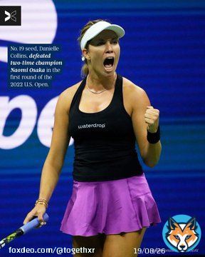 Taking down the two-time champ    Danielle Collins snaps her three-match losing streak against Naomi Osaka to make it to round 2 of the @usopen
