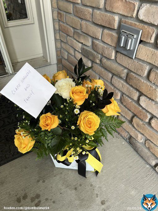 Hey Steelers Twitter Family! So Clark Haggans lives here in Fort Collins, Colo. today I went over to the house and drop off some flowers and a card. A family friend and his son where there. I presented from my Steelers Bar and my Steeler Twitter Family. Hope you don’t mind