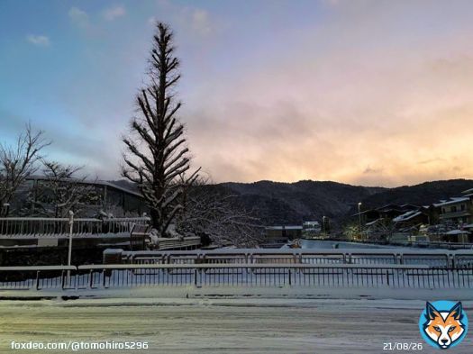 京都・岡崎 雪の朝。 雪だるまは誰の作品かな #京都 #kyoto
