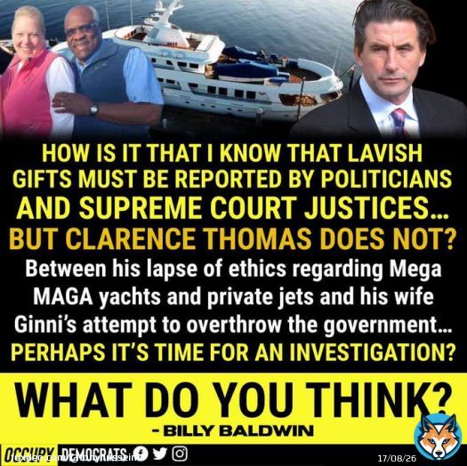 How is it that Supreme Court Justice Clarence Thomas didn't know he had to disclose the lavish gifts he received? And how come Ginni Thomas has not been held accountable for emailing Republicans in swing states in her effort to overturn Joe Biden&rsqquo;s victory over Donald J. Trump?
