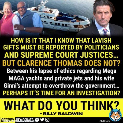 How is it that Supreme Court Justice Clarence Thomas didn't know he had to disclose the lavish gifts he received? And how come Ginni Thomas has not been held accountable for emailing Republicans in swing states in her effort to overturn Joe Biden&rsqquo;s victory over Donald J. Trump?