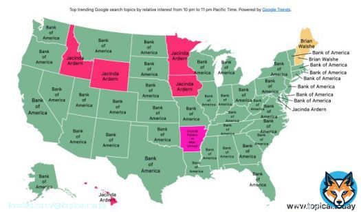 Top Google Trends in the United States by relative interest in each state over the last hour.   #BankofAmerica #CrystalPalacevsManUnited #BrianWalshe #JacindaArdern #CitizensBank   Live map at