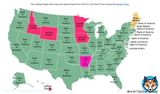 Top Google Trends in the United States by relative interest in each state over the last hour.   #BankofAmerica #CrystalPalacevsManUnited #BrianWalshe #JacindaArdern #CitizensBank   Live map at