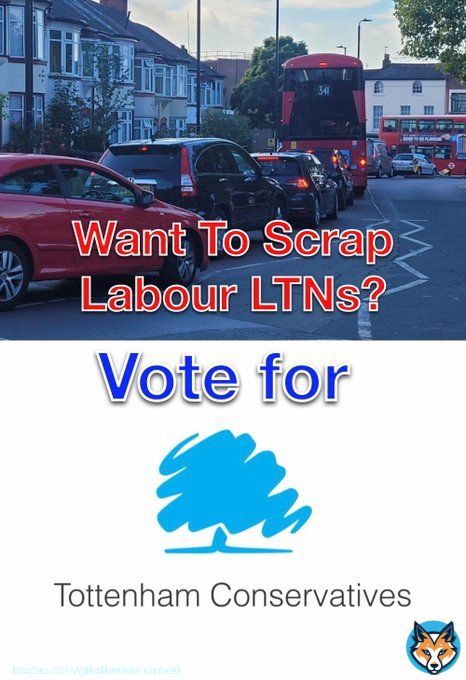 Labour support LTNs  Lib Dems support LTNs  Greens support LTNs  Only the Tottenham Conservatives will rip out the LTNs!  Vote Conservative in the Tottenham Hale by-election! #fighting4tottenham  #haringeylabourout @ATsangarides1