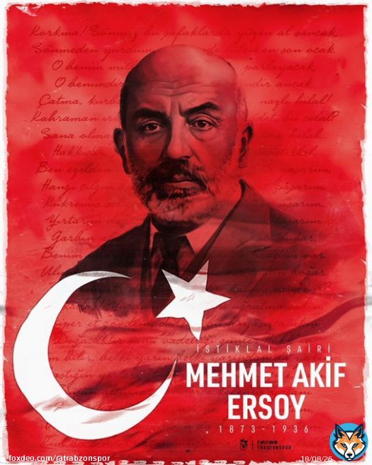 İstiklal Marşımızın yazarı, milli şairimiz Mehmet Akif Ersoy'u vefatının 86. yılında rahmetle ve minnetle&nbsp;anıyoruz.