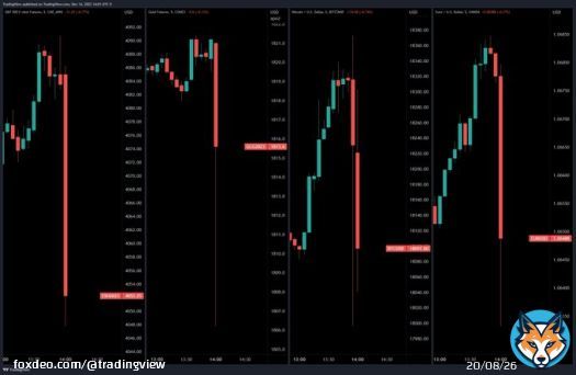 The Federal Reserve just raised interest rates by 0.5%.  Here's the market reaction in Stocks, Gold, Bitcoin and the Euro: