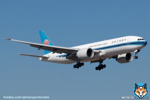 La segunda aerol&iacute;nea de carga en establecer sus operaciones en el @aifaaero. CZ5238 en aproximaci&oacute;n final por la pista 04L.   - China Southern Cargo.  -  Boeing 777-F1B.  - B-2072.  - Aeropuerto Internacional Felipe &Aacute;ngeles.  - Zumpango de Ocampo, Estado de M&eacute;xico.