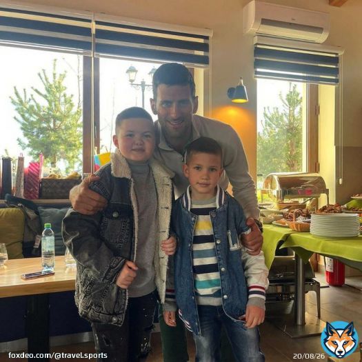 Earlier today in      'Very special day with the GOAT @djokernole   Thank you for making two little boys very, very happy! '