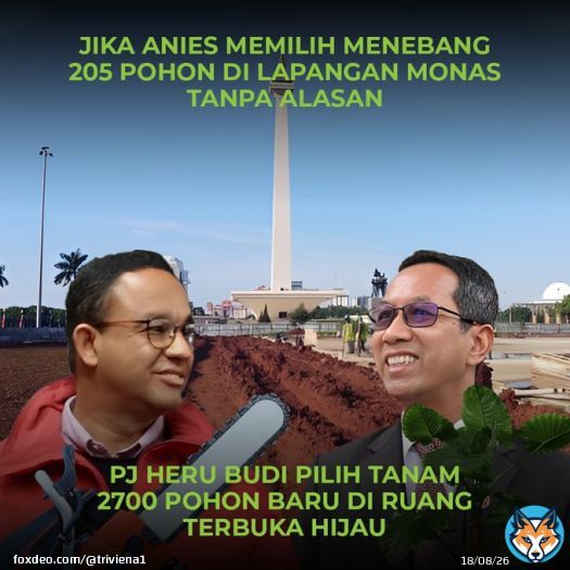 Memang bisanya jadi perusak saja, buktinya lapangan monas sudah teduh rindang asri malah gersang gara&ndash;gara Anies   motor listrik ズームハック 外部ツール 愛妻の日 洗濯大名 亜空の使者 私的流用 東急百貨店本店 布施1億5000万円 中村倫也 住職2人 裏新横浜 日本チーム #WelcomeBackHAECHAN