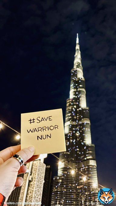 Last night in DXB before we fly back tomorrow. So I had to make sure I take one with the current tallest building in the world. Cause we gotta SAVE THE NUNS  #SaveWarriorNun