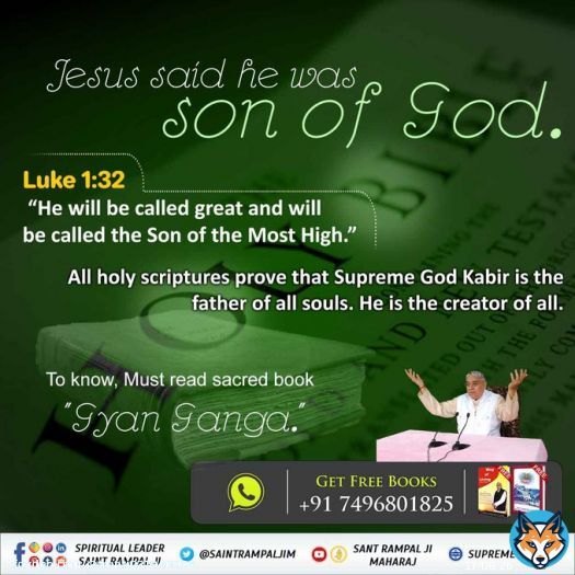 #GodNightMonday Jesus said he was son of God. Luke 1:32: &ldquo;He will be called great and will be called the Son of the Most High.&rdquo; All holy scriptures prove that Supreme God Kabir is the father of all souls. He is the creator of all. #MondayMotivaton