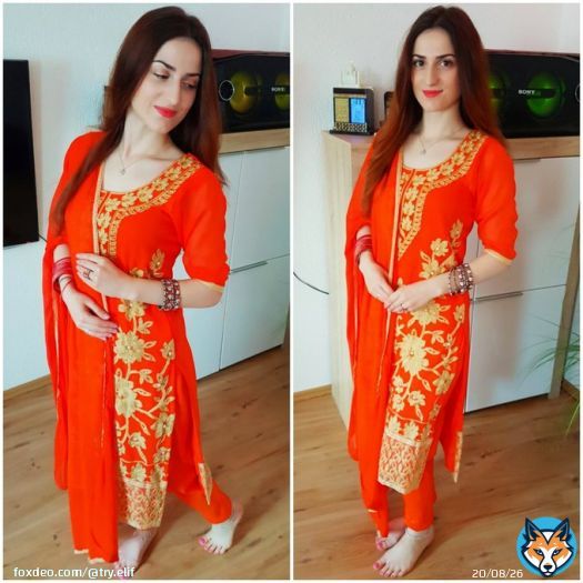 May all the joys of life be showered on you. EID MUBARAK!  &bull; #ramadan #eidulfitr #mubarak #blessedday #alhamdulillah #foreverything #eidoutfit #orange #suit #traditionaldress