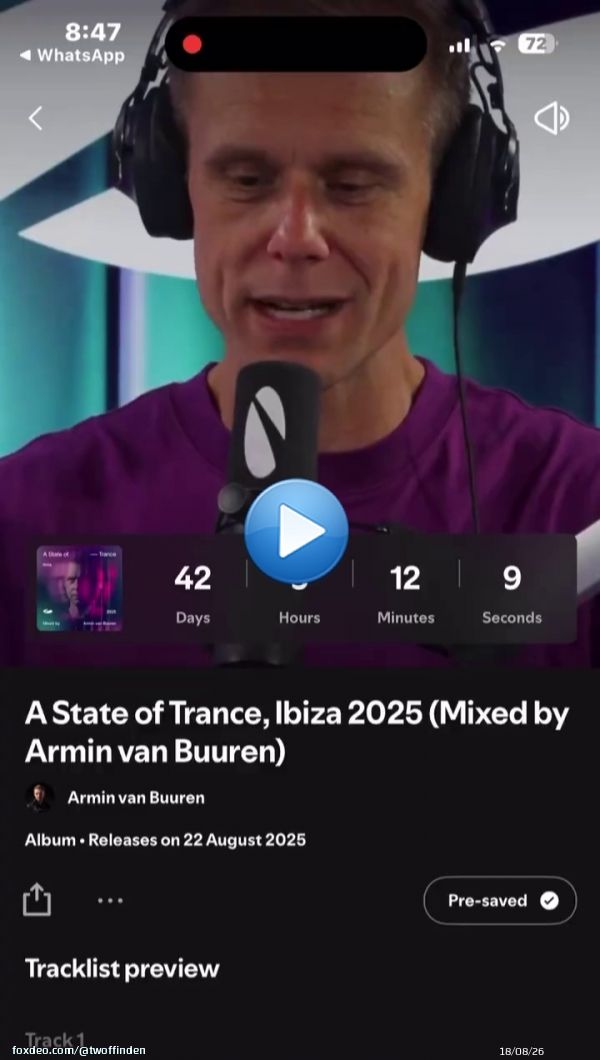 How wild! I have 3 tracks in Armin’s A state of trance Ibiza 2025 album, the orange theme and 2 that are unreleased thanks for the support and streams without you guys listening to my music it wouldent be posable ￼