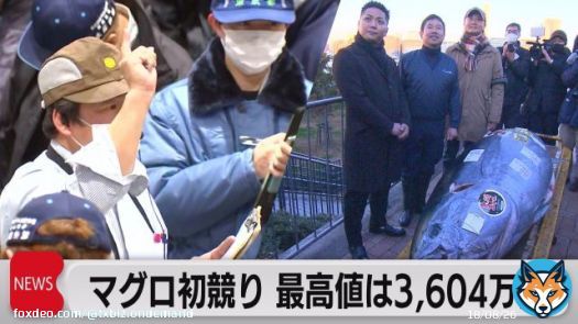 マグロ初競り　最高値は3,604万円　22年の２倍以上で銀座すし店運営会社などが落札  #テレ東BIZ