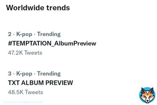 WORLDWIDE TRENDS!  2. #TEMPTATION_AlbumPreview  3. TXT ALBUM PREVIEW 6. #TOMORROW_X_TOGETHER  17. DEVIL BY THE WINDOW   #SugarRushRide @TXT_members @TXT_bighit