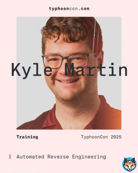 We&rsquo;re delighted to announce another #TyphoonCon25 training: 'Automated Reverse Engineering' by @ElykDeer