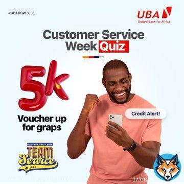 Put your service knowledge to test in our Customer Service Quiz.    Find a minimum of 5 words related to service, comment them below, and you could win a fantastic 5k voucher.   The first 5 correct answers wins. Let's go!   #CustomerServiceWeek #UBACCSW2023 #AfricasGlobalBank&hellip;&nbsp;Show more
