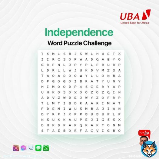 It's the grand finale of our Independence Day trivia celebration.    Solve the word puzzle challenge and real the cleverly hidden words in the creative above.  #HappyIndependenceDay #AfricasGlobalBank