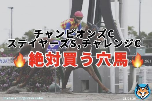 . 絶対買う穴馬  ･チャンピオンズC ･チャレンジC ･ステイヤーズS  今週は3重賞！楽しみですね！   #BOOKERS