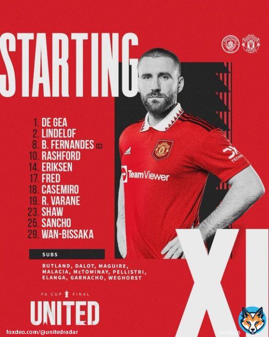 Manchester United confirmed starting line-up for the FA Cup final. #MUFC