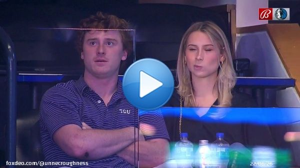 Max Duggan enjoying the Mavs game tonight.