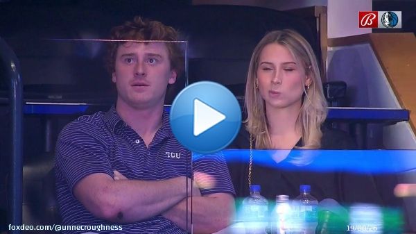 Max Duggan enjoying the Mavs game tonight.