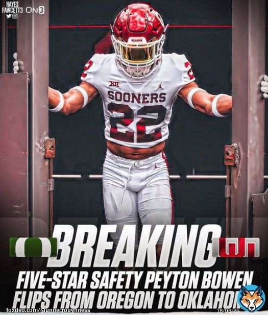 Peyton Bowen to Oklahoma confirmed.   From ND to Oregon to Oklahoma in 24 hours.   (@Hayesfawcett3)