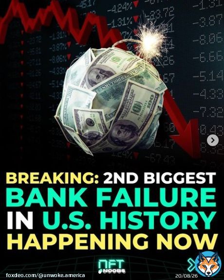 The 2nd and now 3rd largest bank failures in US history happened within 3 days of each other  Thanks to the Biden regime, following the #SVB, #SignatureBank shut down, First Republic Bank shares 74% down, 2Y Treasury Yields Plunge  #Bankcollapse #SVBCollapse #BidensAmerica