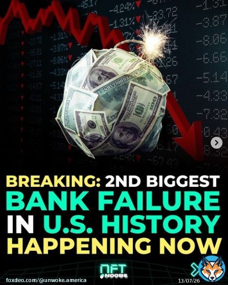 The 2nd and now 3rd largest bank failures in US history happened within 3 days of each other  Thanks to the Biden regime, following the #SVB, #SignatureBank shut down, First Republic Bank shares 74% down, 2Y Treasury Yields Plunge  #Bankcollapse #SVBCollapse #BidensAmerica