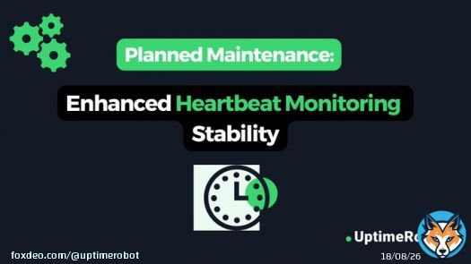 We're migrating our Heartbeat Monitoring to a new server provider in order to maximize reliability!  Keep an eye on our status page for migration timing and subscribe for real-time updates.   Thank you for being part of our pursuit of better monitoriing.
