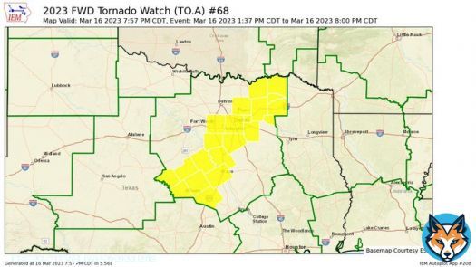 FWD expires Tornado Watch for Bell, Bosque, Collin, Coryell, Dallas, Delta, Ellis, Fannin, Hamilton, Hill, Hopkins, Hunt, Johnson, Kaufman, Lamar, Lampasas, McLennan, Mills, Rains, Rockwall, Tarrant [TX]