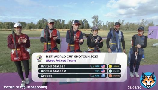 Congrats to Katie Jacob and Conner Prince on their Rabat World Cup Mixed Skeet Team gold medal and to Dania Vizzi and Christian Elliott on their silver medal!!  #TeamUSA