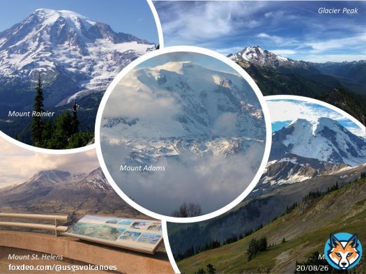 May is #VolcanoAwarenessMonth. In #Washington, 5 active #volcanoes dominate the skyline. The peaks are often snow-covered & appear serene, but recent eruptions, steaming vents, & occasional earthquakes remind us of their volcanic origins & potential for future eruptions. #VAM