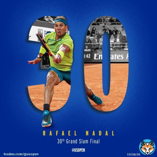 Rafa Nadal has now reached 30 Grand Slam finals.