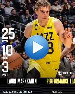 Lauri with his 8th double-double of the season   #PerformanceLeader | @UofUHealth