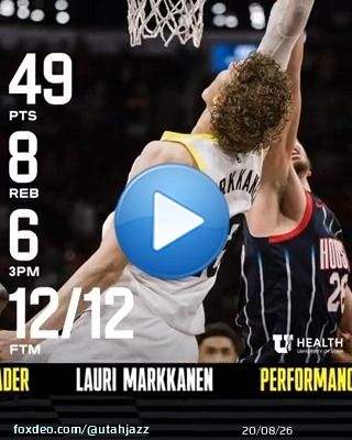 Lauri is the first player ???????? ???????????? ???????????????????????????? to make 12 or more free throws without a miss in three consecutive games   #PerformanceLeader | @UofUHealth
