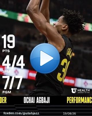 Ochai let it fly and ???????????????????????? could not miss on his way to a career-high   #PerformanceLeader | @UofUHealth