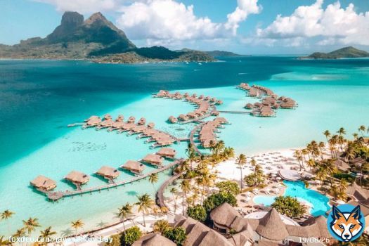 Bora Bora, French Polynesia  Experience ultimate luxury in Bora Bora. Dive into turquoise lagoons, enjoy water sports, and indulge in exquisite overwater bungalow accommodations. #BoraBora #FrenchPolynesia #Travel