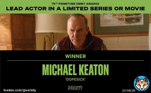 Michael Keaton takes home the #Emmy for Lead Actor in a Limited Series or Movie for #Dopesick.