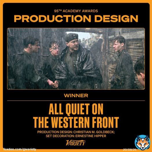 The #Oscar for Best Production Design goes to 'All Quiet on the Western Front.'