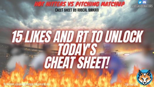 CHEAT SHEET READY TO GO!  15 LIKES AND RTS AND WE'LL POST IT!  #GamblingTwitter #MLB