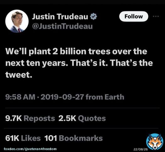 Zero trees planted, now Liberals have a promise to build 1000&rsquo;s of homes.  Liberals believe building homes is easier than planting trees.  #cdnpoli