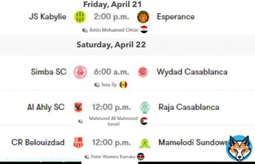 | The match officials for the first legs of 2022/23 @CAFCLCC Quarterfinal ties were appointed by @CAF (April 21-22). #TotalEnergiesCAFCL