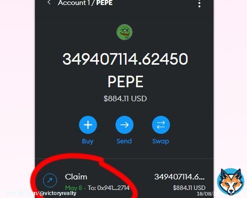 just got $884 from $pepe airdrop lol????  memecoin season is here fr fr?????   just double check the url   #pepe #pepecoin #web3 #binance $wojak #PepeAI #memecoins #binance $jeff $king $lambo $snek #snek $mong #mong #solana #Airdrop $wsb $doge #Bitco